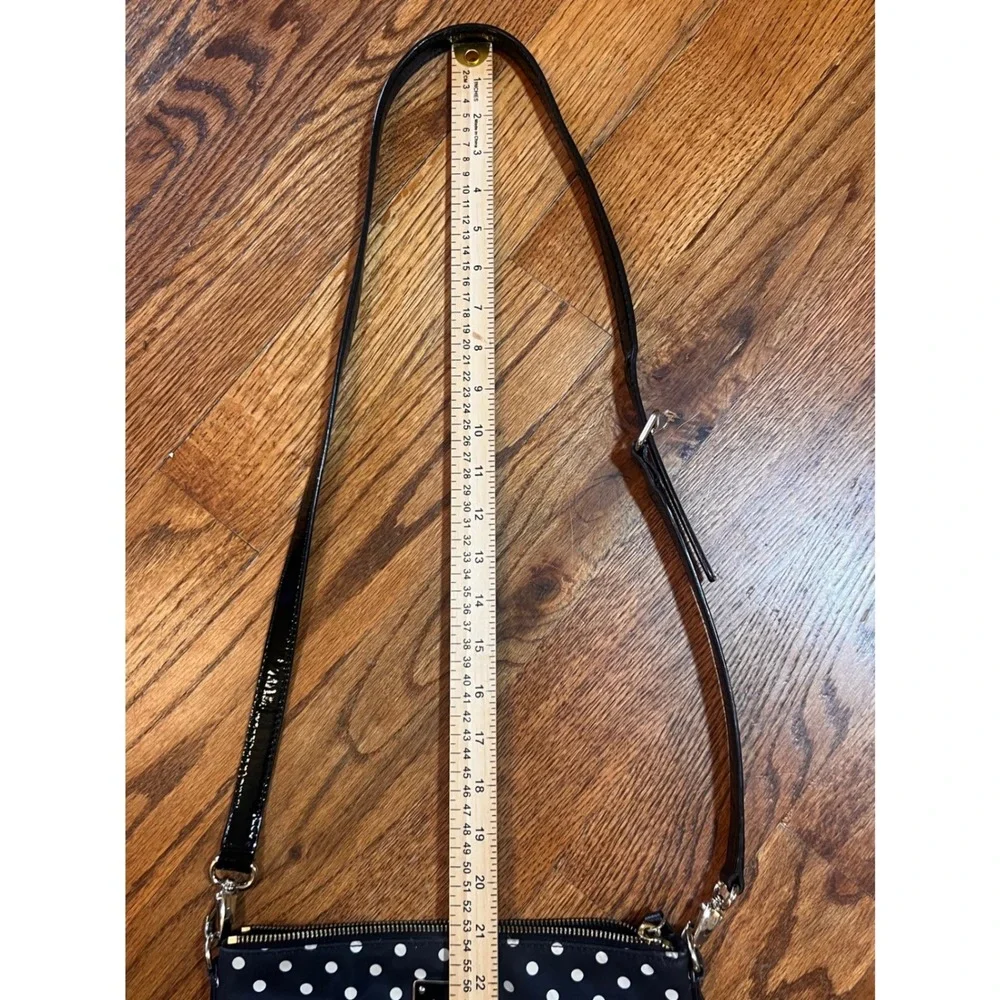 Kate Spade New York Polka Dot Nylon‎ Crossbody Bag Black White Gold Hardware